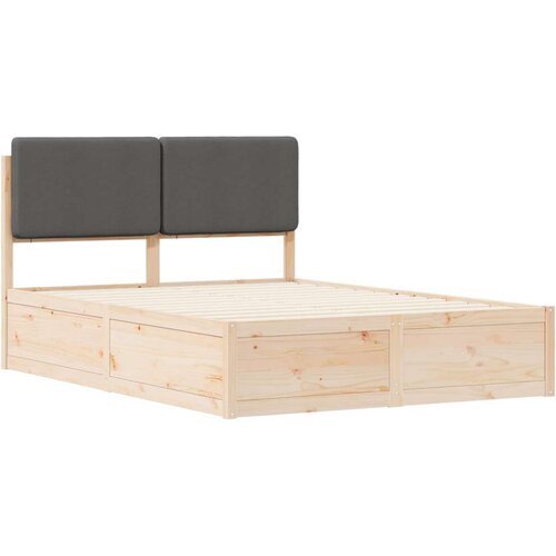  Krevetni okvir s tapiciranim uzglavljem Tamno siva 135 x 190 cm Slike