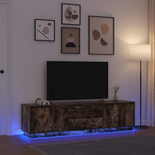 VidaXL TV ormarić s LED svjetlima boja dimljenog hrasta 193,5x41x50 cm Slike