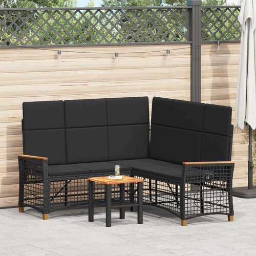  Vrtni set sofe za opu&scaron;tanje Crna 164 x 164 x 112 cm poliratan Cijene
