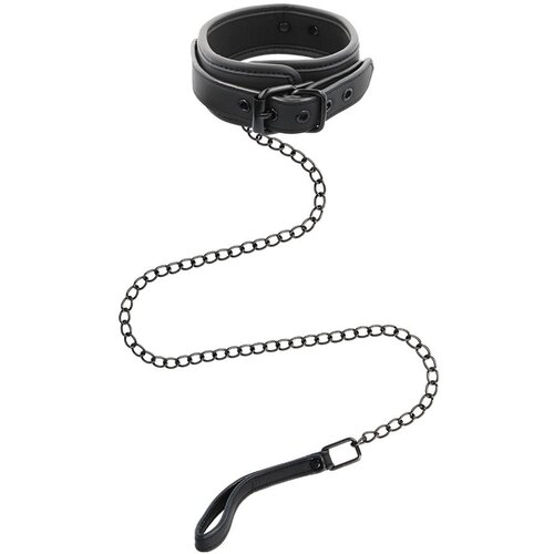 Fetish Submissive Collar & Leash Vegan Leather Cene