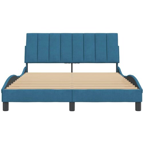  Okvir za krevet s uzglavljem plavi 120 x 200 cm bar&amp;scaron;unasti Slike