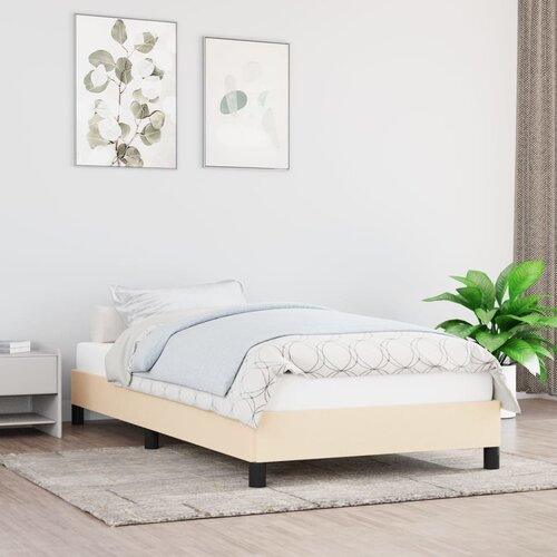  Okvir za krevet bez madraca krem 100 x 200 cm od tkanine Cijene