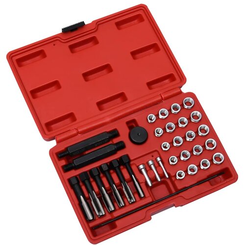  33-dijelni set alata za popravak navoja svjećice M8 M10 M12 Slike