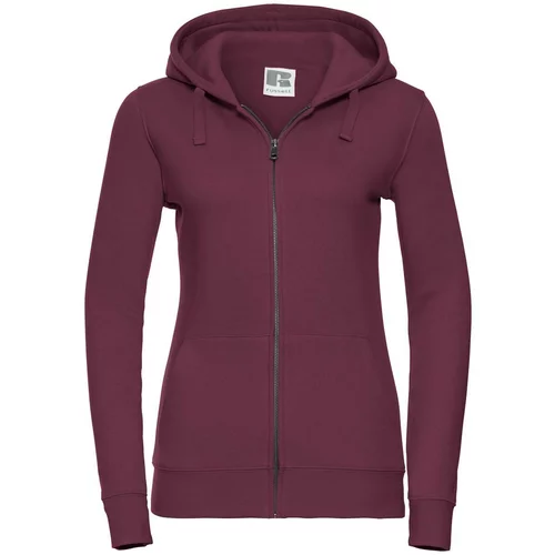 RUSSELL Burgundy women's sweatshirt with hood and zipper Authentic