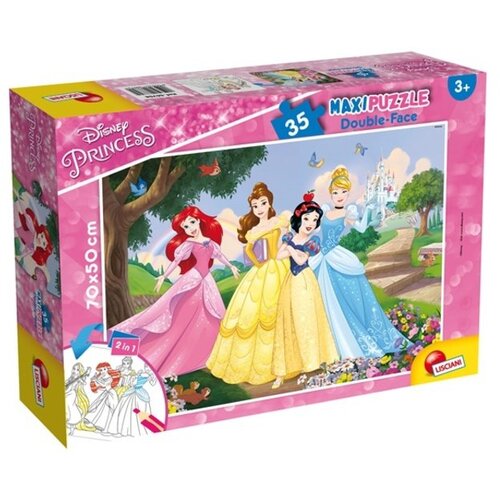 Lisciani Disney princeze 2 u 1 maxi puzzle od 35 dijelova i bojanka 70x50 cm - Lisciani Cene