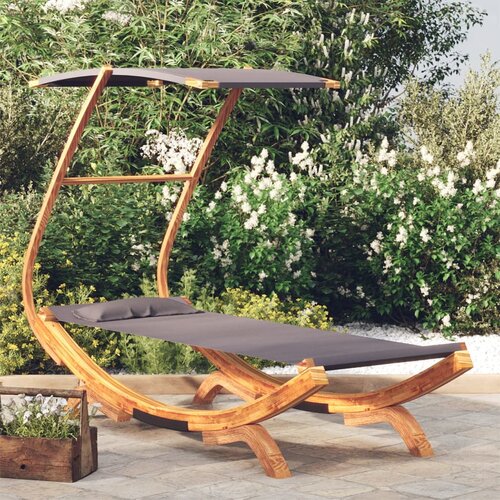 vidaXL Zunanja postelja s streho 100x190x134 cm trden les antracit Cene