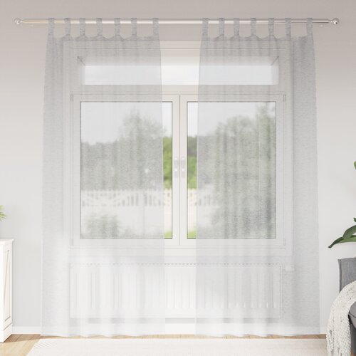 vidaXL Zavese z zavesami 2 pcs Svetlo siva 140 x 245 cm Poliester Cene