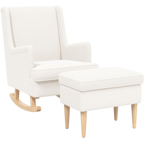  Fotelja s footstoolom 2 kom. Krem Boucl&amp;eacute; 60 x 79 x 87,5 cm Slike