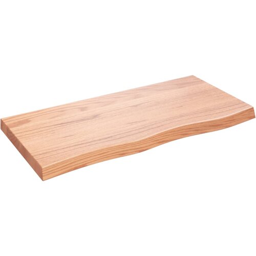 vidaXL Stenska polica svetlo rjava 100x50x6 cm trdna hrastovina Cene