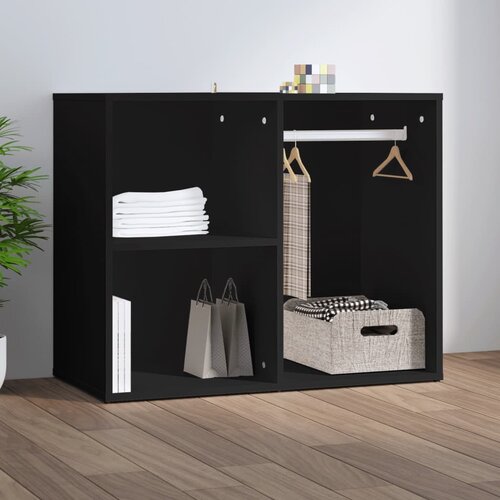 vidaXL Garderobna omarica črno 80x40x65 cm konstruiran les Cene