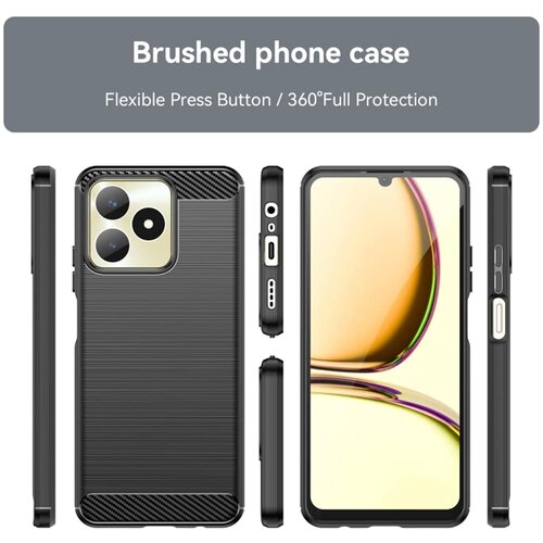 Techsuit Carbon Silicone maska za Realme C53 - crna Slike