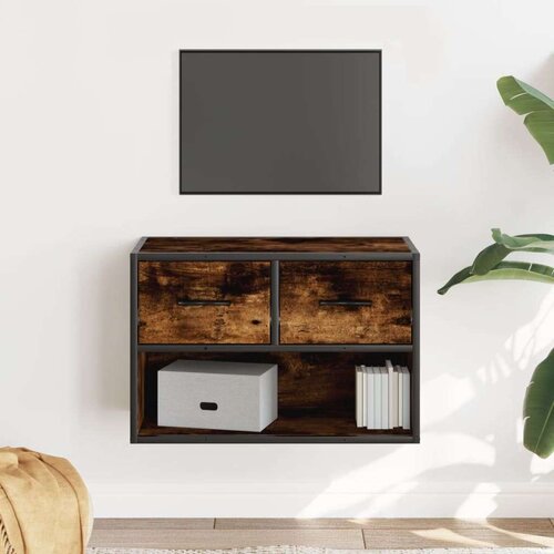 vidaXL TV omarica dimljeni hrast 60x31x39,5 cm les in kovina Cene