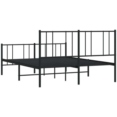 VidaXL metalni okvir kreveta uzglavlje i podnožje crni 140x190 cm Slike
