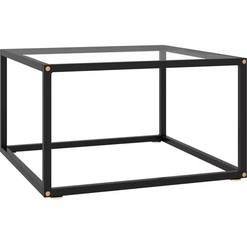  Klubska mizica črna s kaljenim steklom 60x60x35 cm