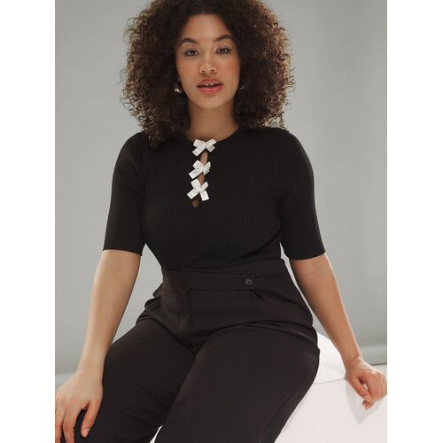 Trendyol Ženska bluza Tbbss25Af00045, Crna Cene