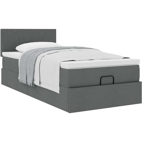 VidaXL Otomanski okvir kreveta s madraca tamnosivi 90x190cm tkanine Slike