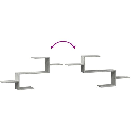 vidaXL Stenska polica betonsko siva 104x15x49 cm inženirski les Cene