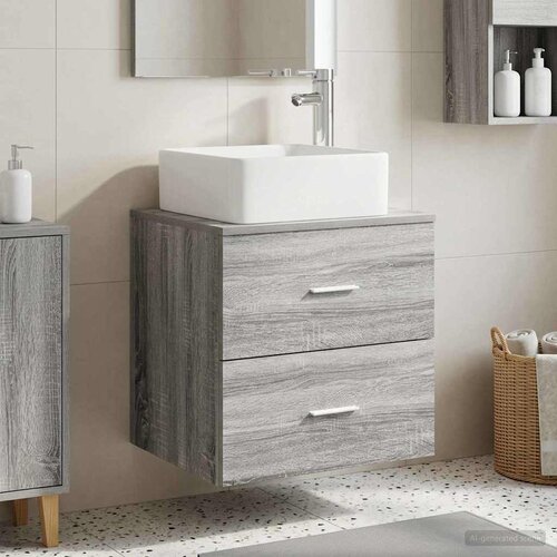  Umivaonik s policom Siva Sonoma 53 x 34,5 x 63 cm Cene