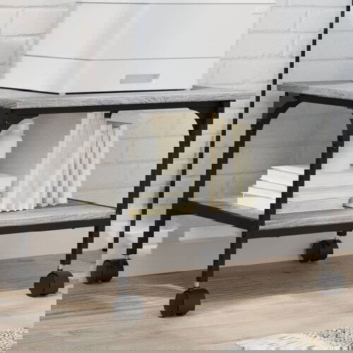 vidaXL Stojalo za tiskalnik 2-nadstropno siva sonoma 50x40x38 cm les Cene