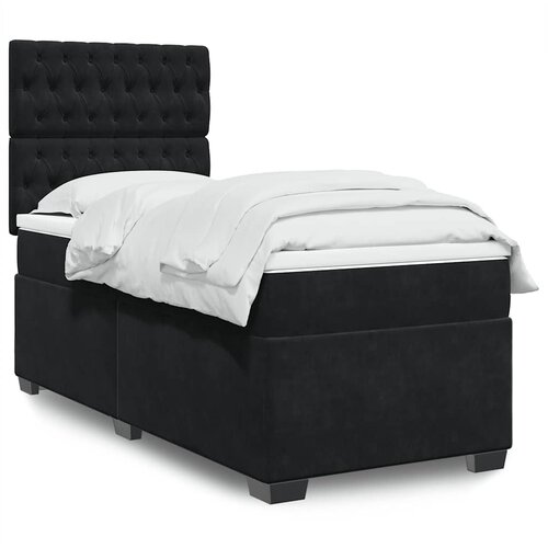  Box spring krevet s madracem crni 100x200 cm bar&scaron;unasti Cijene