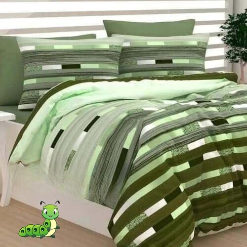 Gusenica posteljina zelene linije - 200x215 Cene