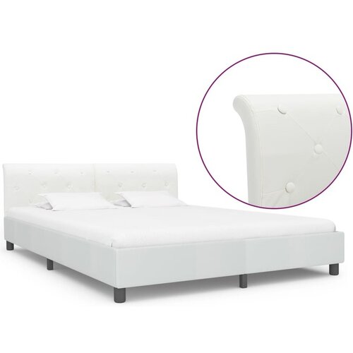 Posteljni okvir belo umetno usnje 180x200 cm Slike