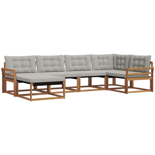  Set vanjskih sofa 6 kom. Prirodna i svijetlo siva Smeđa 329 x 170,5 x 73 cm Slike