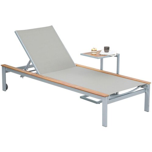 Gardenson Vrtni Ležalnik Naxos, Bež, Z Mizico Slike