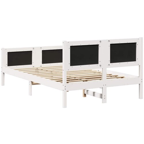  Krevetna konstrukcija s uzglavljem Svijetlo siva 120 x 190 cm Bijela Slike