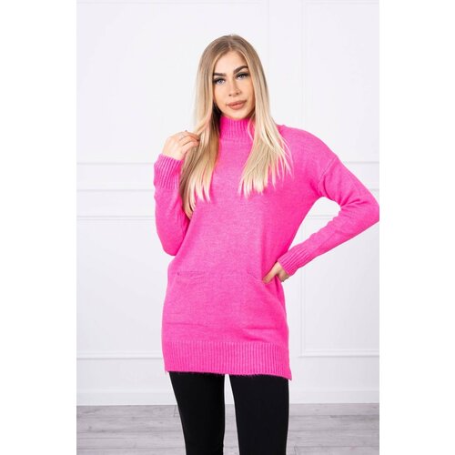 Kesi Sweater with stand-up collar pink Slike