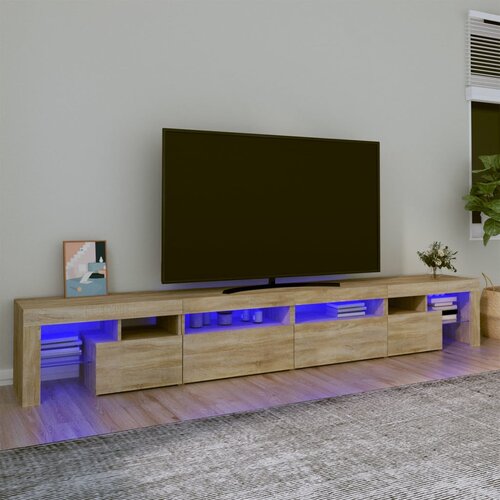 VidaXL TV omarica z LED lučkami sonoma hrast 280x36,5x40 cm Slike