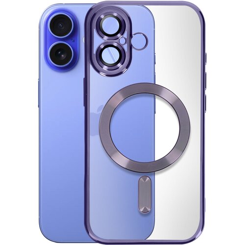 Avizar Ohi&scaron;je MagSafe za iPhone 16 Silikonski kromirani okvir, Vijolična, (5000015322) Cene