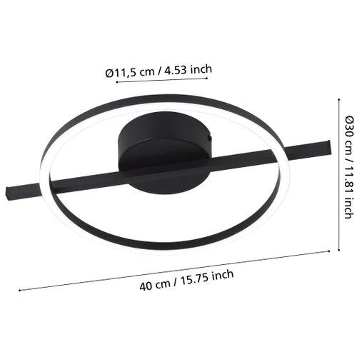 Eglo 901113 - led stropno svetlo amandolo LED/17W/230V, crno, prigu&amp;scaron;iva + daljinski upravljač Slike