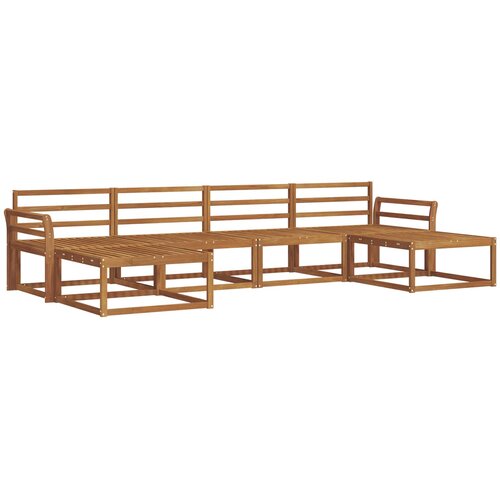  Set vanjskih sofa 6 kom. Prirodna Čvrsto drvo akacije Smeđa 333 x 162,5 x 73 cm Slike