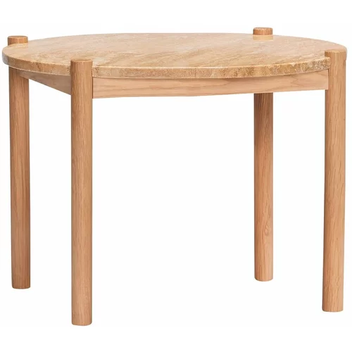 Hübsch Okrugao stolić za kavu s kamenom pločom stola u prirodnoj boji ø 60 cm Trava –