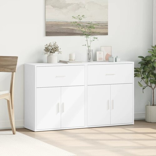  Komoda 2 kom bijela 60 x 31 x 70 cm od konstruiranog drva Slike