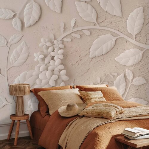  Foto tapeta - Paper Flowers (Beige) 245x175 Slike
