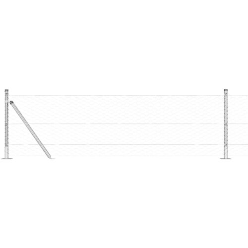vidaXL Ogrodje s stebri srebrna 0.5 x 25 m Jeklo s PVC premazom, (5000095311) Cene