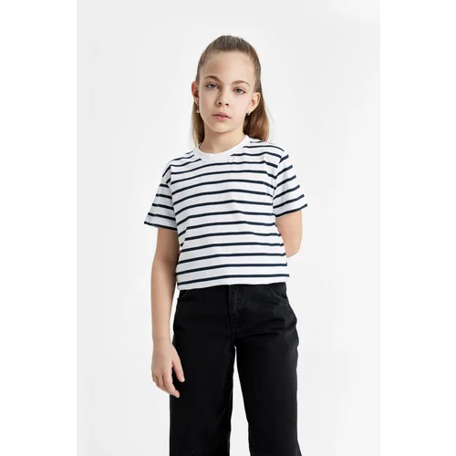 Defacto Girls' Striped Short Sleeve T-Shirt