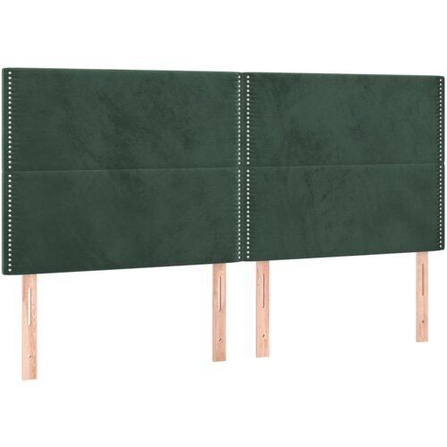 Maison Chic Posteljno vzglavje - Vzglavna omarica 4 kosa temno zelen 90x5x78/88 cm žamet, (22076924) Slike