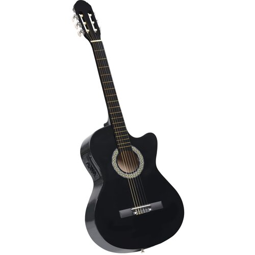VidaXL Klasična gitara Western s ujednačivačem i 6 žica crna Slike