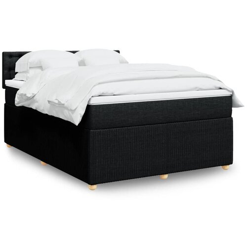 vidaXL Box spring postelja z vzmetnico črna 140x200 cm blago Cene
