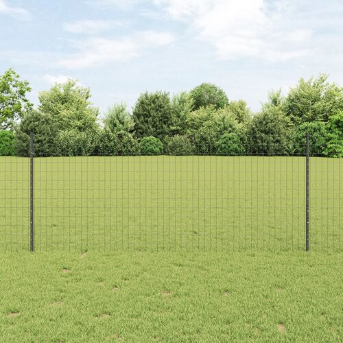 VidaXL Euro Ograda s 22 U postova siva 1x25 m čelik Slike