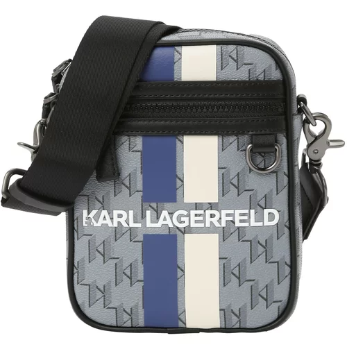 Karl Lagerfeld Torba za čez ramo 'KLASSIK' kobalt modra / siva / črna / bela