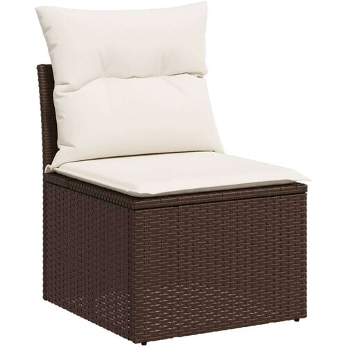 VidaXL 4-dijelni set vrtnih sofa od poliratana s jastucima smeđi Slike