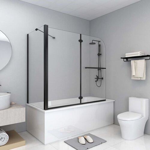VidaXL Tu&amp;scaron;-kabina s duplim sklopivim vratima ESG 120x68x130 cm crna Slike