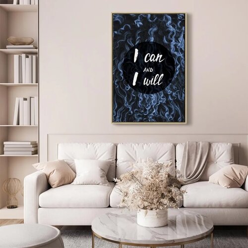  Slika - I Can and I Will (1 Part) Vertical 80x120 U prirodnom drvenom okviru Cene