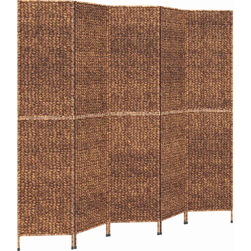  pregrada s 5 panela smeđa 205 x 180 cm od vodenog zumbula Slike