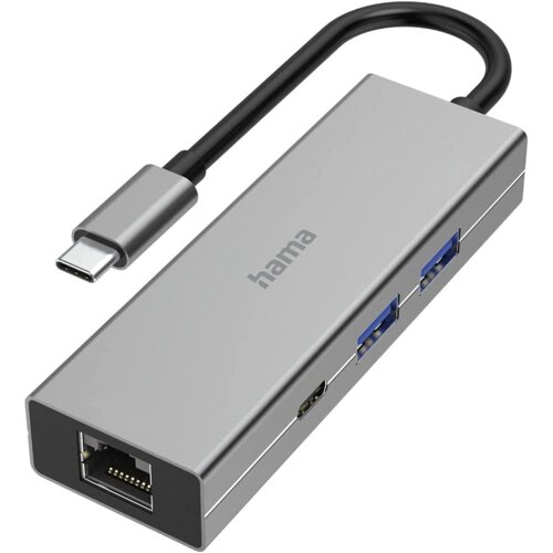 Hama 00200108 priključna stanica i replikator porta za prijenosno računalo USB 3.2 Gen 1 (3.1 Gen 1) Type-C Sivo Cene