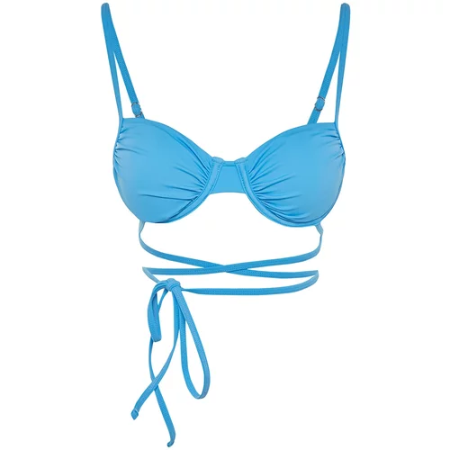 Trendyol Bikini Top - Blue - Plain